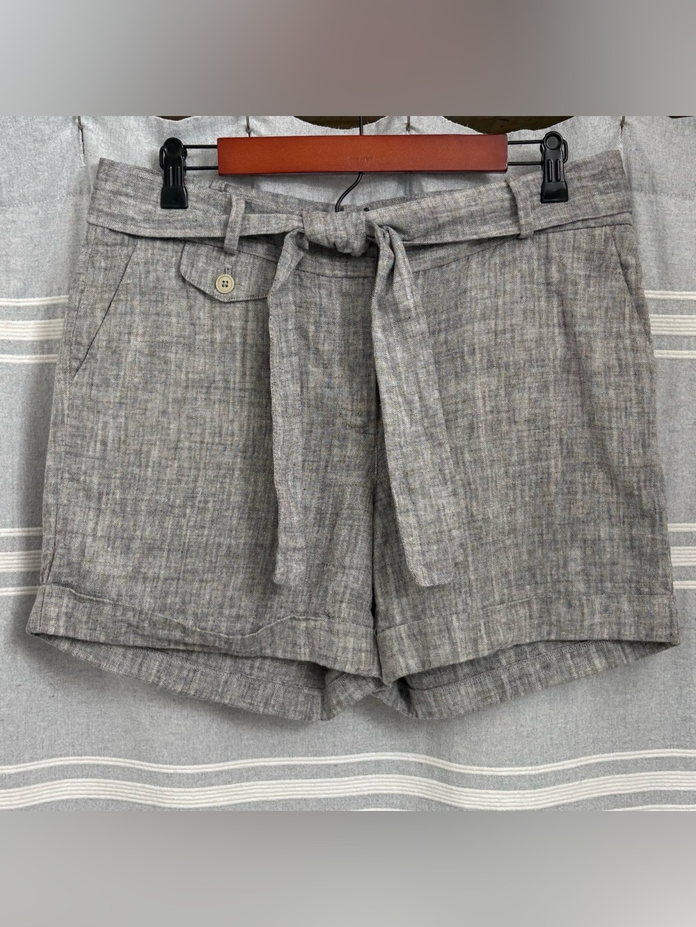 Talbots Heather GrayLinen Cotton Shorts Size 10